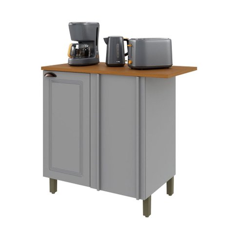 Balcão de Cozinha 96 cm Bariloche 1 Porta com Tampo 6225.28 Titânio Fosco - Indekes