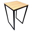 Ver imagem 1 de Mesa Bistrô - Base de Ferro em Preto Eletrostático e Tampo de Madeira Pinus na Tonalidade Marítimo