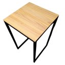 Ver imagem 2 de Mesa Bistrô - Base de Ferro em Preto Eletrostático e Tampo de Madeira Pinus na Tonalidade Marítimo