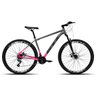 Bicicleta Mtb Aro 29 Gti Roma 21 Marchas e Freios a Disco Cor:rosa Degradê+cinza;tamanho:15 - 1
