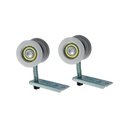 Ver imagem 1 de Roldana Côncava Simples 02 Rodas 2r 28 Mm para Portas de Madeira (20 Kg) para 01 Porta Rodinato