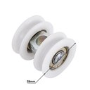 Ver imagem 3 de Roldana Côncava Simples 02 Rodas 2r 28 Mm para Portas de Madeira (20 Kg) para 01 Porta Rodinato