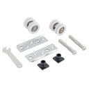 Ver imagem 2 de Roldana Côncava Simples 02 Rodas 2r 28 Mm para Portas de Madeira (20 Kg) para 01 Porta Rodinato