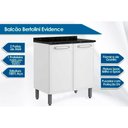 Ver imagem 3 de Balcão de Cozinha Evidence 7120 2 Portas c/ Tampo 80cm Branco - Bertolini