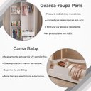 Ver imagem 4 de Conjunto Quarto Infantil Cama Montessoriana Baby Grade + Guarda-Roupa Paris 4 Portas Branco