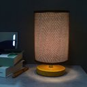 Ver imagem 2 de Abajur Luminária de Mesa Base de Madeira Redondo:marrom