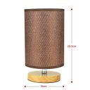 Ver imagem 4 de Abajur Luminária de Mesa Base de Madeira Redondo:marrom