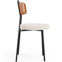 Ver imagem 6 de Cadeira Decorativa Estofada Para Sala De Jantar Barcelona L02 Couríssimo Camel Linho Cru - Lyam