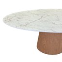 Ver imagem 3 de Mesa de Jantar Cone Oval 180x100 Cm Tampo Marmorizado Calacata Bronze - Base Freijó