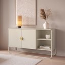 Ver imagem 3 de Balcão Buffet 135cm 2 Portas Orgânico Pé Metal Luna Off White 28071