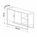 Ver imagem 2 de Balcão Buffet 135cm 2 Portas Orgânico Pé Metal Luna Off White 28071
