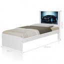 Ver imagem 2 de Cama Solteiro Hop com Cabeceira Carro Sport Raio Azul