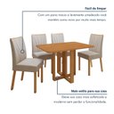 Ver mais imagens de Conjunto Sala de Jantar 4 Lugares Retangular Tampo MDF Mesa Bold com Cadeiras Pés Madeira Jade