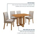 Ver mais imagens de Conjunto Sala de Jantar 4 Lugares Retangular Tampo MDF Mesa Tessera com Cadeiras Pés Madeira Jade