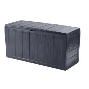 Baú Multiuso Guarda Tudo de Plástico Sherwood 270l - Grafite