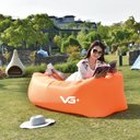 Ver imagem 4 de Sofá de Ar Inflável Camping Bag Saco de Dormir Laranja VG+ VG Plus