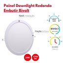 Ver imagem 2 de Painel Plafons Downlight Redondo Embutir Bivolt 30x30cm 24w Potência 6000k Temp. 1748lm Durín