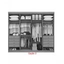 Ver imagem 4 de Guarda Roupa Casal Daymont 8 Portas de Bater 8 Gavetas MDF Castanho-Off White D'Doro Móveis 275cm