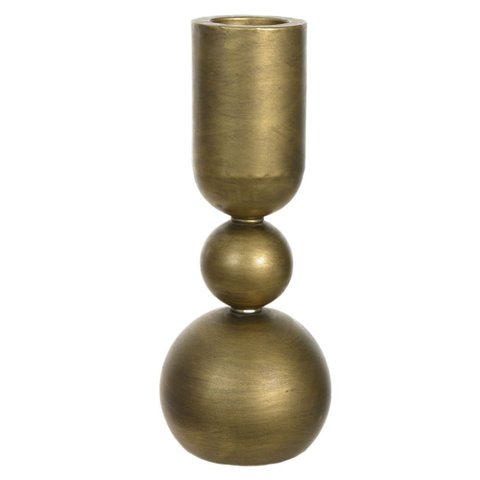 Porta Velas Decorativo de Metal 36,7x15cm Dourado Florarte Flor Arte