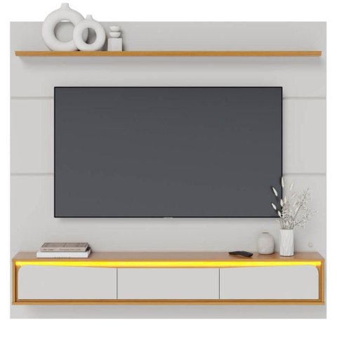 Painel Suspenso para Tv 65 Pol 180 Cm Tahiti com Led Off White Matte Naturale Clb
