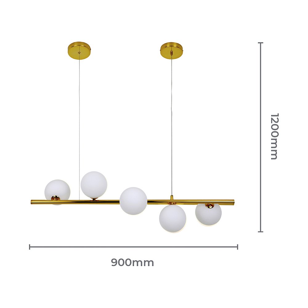 Lustre Pendente Nitrolux Molecular Lm-002 Dourado G9 Bivolt - 3