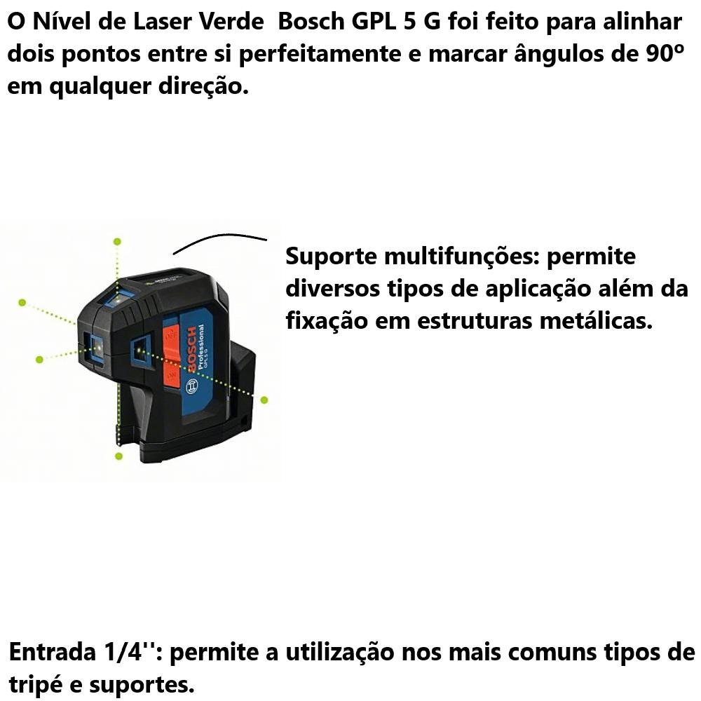 Nível laser verde Bosch GPL 5 G de 5 pontos - 2