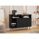 Ver imagem 2 de Buffet Aparador 3 Portas Nichos Retro Elba Black