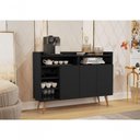 Ver imagem 1 de Buffet Aparador 3 Portas Nichos Retro Elba Black