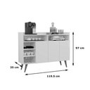 Ver imagem 4 de Buffet Aparador 3 Portas Nichos Retro Elba Black
