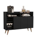 Ver imagem 3 de Buffet Aparador 3 Portas Nichos Retro Elba Black