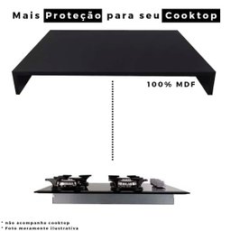Tampa de Proteção Fogão Cooktop 4 Bocas em Mdf Preto - 2