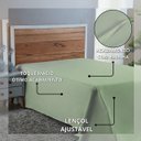 Ver imagem 4 de Forro Cama Casal 300 Fios Algodão sem Elástico Toque Macio:verde Bebe