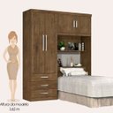 Ver imagem 5 de Guarda-Roupa Solteiro com Cabeceira 4 Portas Cancun