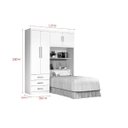 Ver imagem 4 de Guarda-Roupa Solteiro com Cabeceira 4 Portas Cancun