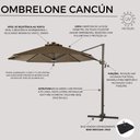 Ver imagem 4 de Ombrelone Redondo Acionamento a Manivela 275CMX365CM Cancun Marrom/Fendi