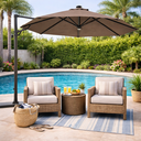 Ver imagem 1 de Ombrelone Redondo Acionamento a Manivela 275cmx365cm Cancun 