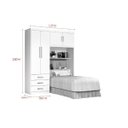 Ver imagem 4 de Guarda-Roupa Solteiro com Cabeceira 4 Portas Cancun 