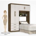 Ver imagem 5 de Guarda-Roupa Solteiro com Cabeceira 4 Portas Cancun 