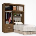 Ver imagem 2 de Guarda-Roupa Solteiro com Cabeceira 4 Portas Cancun 