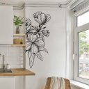 Ver imagem 3 de Adesivo de Parede Flor Preto Minimalista Decoração Ramos