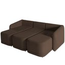 Ver imagem 6 de Sofá Cama para Sala de Estar 3 Lugares 276cm Montserrat K01 Veludo Marrom - Lyam Decor