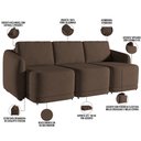 Ver imagem 4 de Sofá Cama para Sala de Estar 3 Lugares 276cm Montserrat K01 Veludo Marrom - Lyam Decor