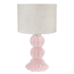 Abajur de Murano Siena Base 23cm Jade Rosa Com Cúpula - 1