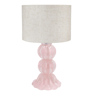 Abajur de Murano Siena Base 23cm Jade Rosa Com Cúpula
