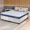 Ver imagem 1 de Conjunto Box Baú Branco Durban Azul Espuma D28 King 193x203x64 - King House