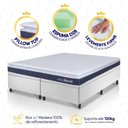Ver imagem 4 de Conjunto Box Baú Branco Durban Azul Espuma D28 King 193x203x64 - King House
