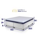Ver imagem 3 de Conjunto Box Baú Branco Durban Azul Espuma D28 King 193x203x64 - King House