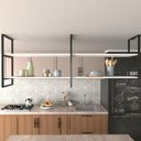 Ver imagem 1 de Prateleira Industrial Suspensa Teto Cozinha pratileira prateleira mdf nicho industrial nichos para