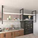 Ver imagem 2 de Prateleira Industrial Suspensa Teto Cozinha pratileira prateleira mdf nicho industrial nichos para
