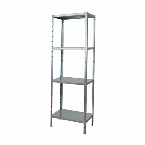 Estante Prateleira de Aço 60cm com 4 Bandejas:prata